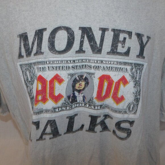AC DC Monkey Talks Mens XL Short Sleeve Gray Graphic T Shirt - Picture 3 of 6
